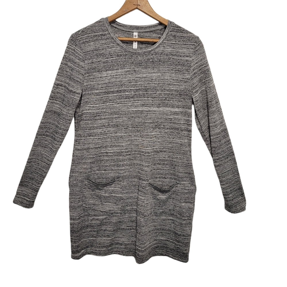 Fabletics Jamie Charcoal Space Dye Long Sleeve Mini Dress Size M Athleisure